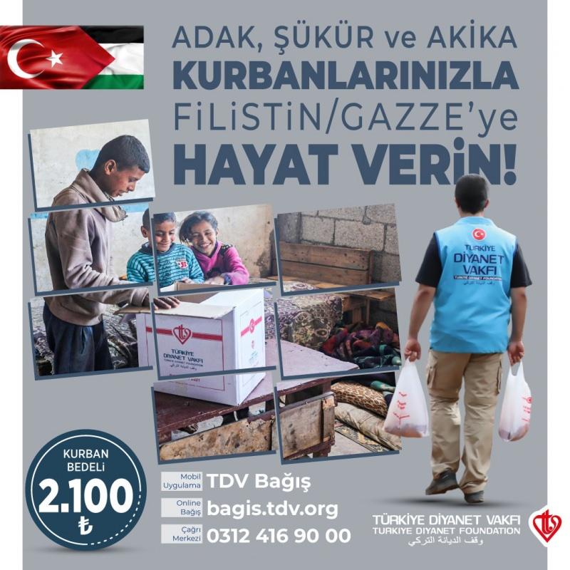 Türkiye Diyanet Vakfı 'Kurbanlarınızla Gazze'ye Hayat Verin' kampanyası başlattı