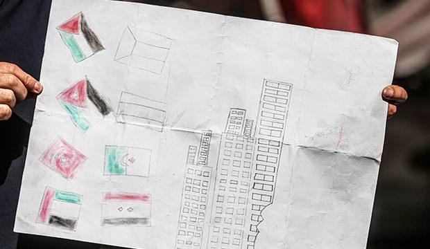 Şehit edilen Filistinli kız çocuğu, çizdiği son resimde Türk bayrağına da yer vermiş