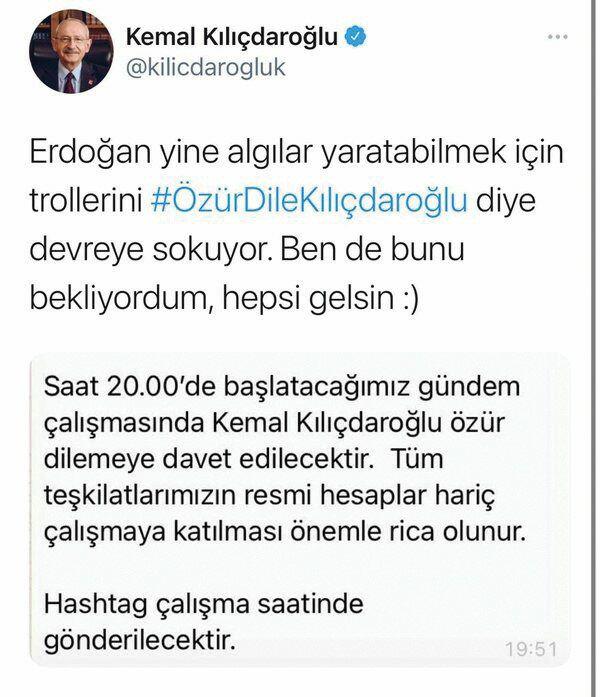 Kılıçdaroğlu, özür dilemek yerine gençlere “troll” dedi.