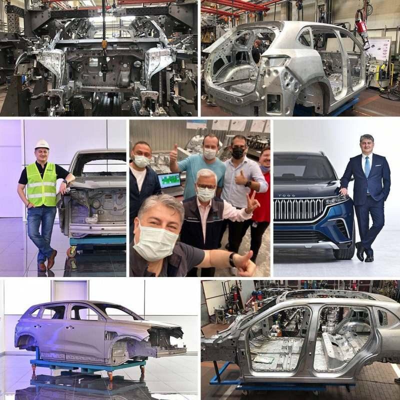 Türkiye'nin Otomobili Girişim Grubu (TOGG) Gemlik Tesisi'nde yerli araç çalışmaları devam ederken, otomobilin montajından ilk görüntü paylaşıldı.