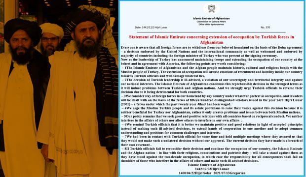 Taliban'dan Türkiye'ye 8 maddelik tepki