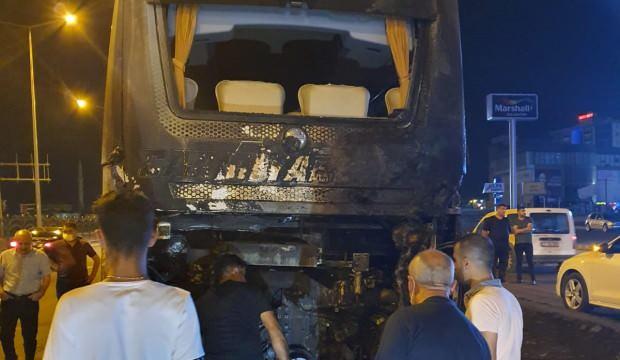 Diyarbakır’da yolcu otobüsü cayır cayır yandı!