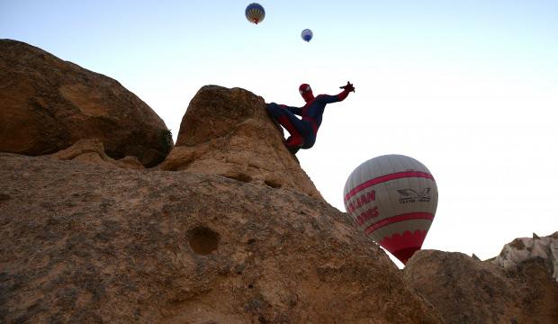 Gönüllü turizm elçisi Örümcek Adam Kapadokya’da