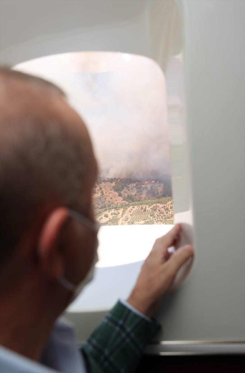 Başkan Erdoğan afet bölgesinde helikopterden incelemelerde bulundu