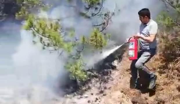 Son dakika haberi: Makinistler treni durdurup orman yangınını söndürdü