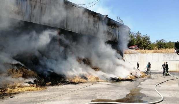 Manisa’da korkunç yangın! 150 ton saman yandı 