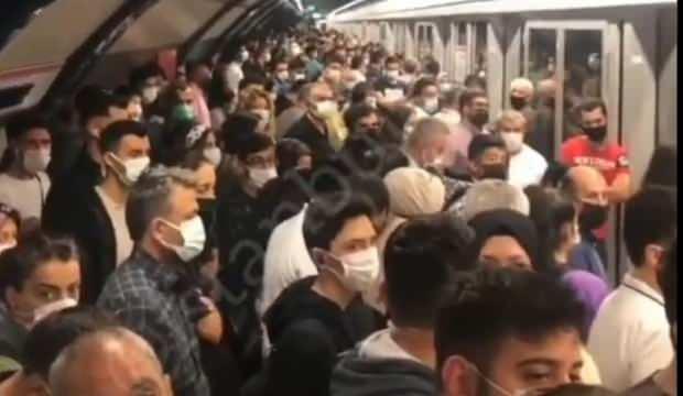 Mahmutbey Mecidiyeköy Metro hattında skandal görüntü!