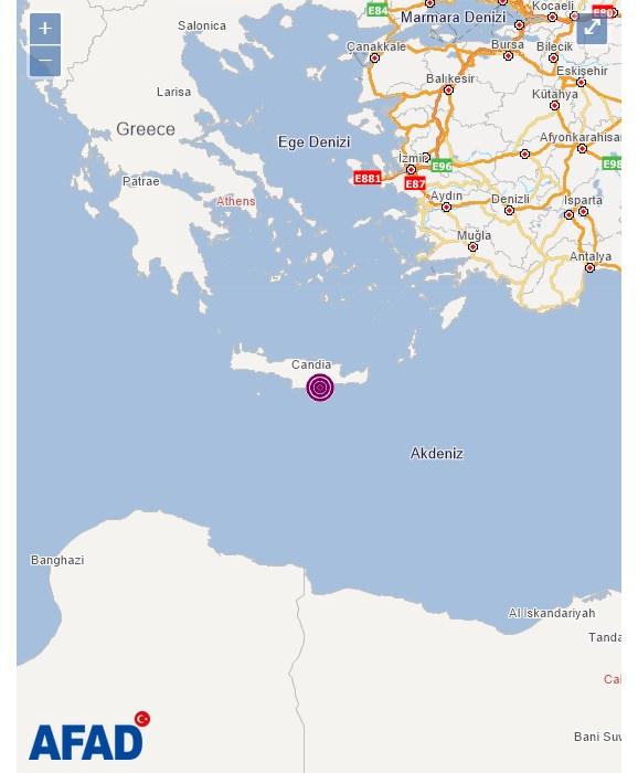 Akdeniz'de deprem.