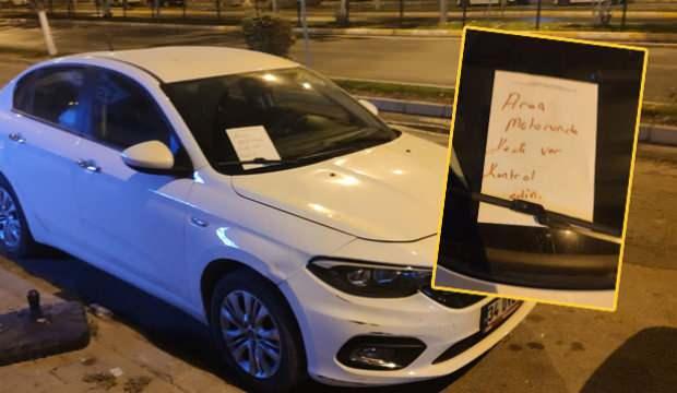 Otomobilin camına bıraktıkları notla örnek oldular