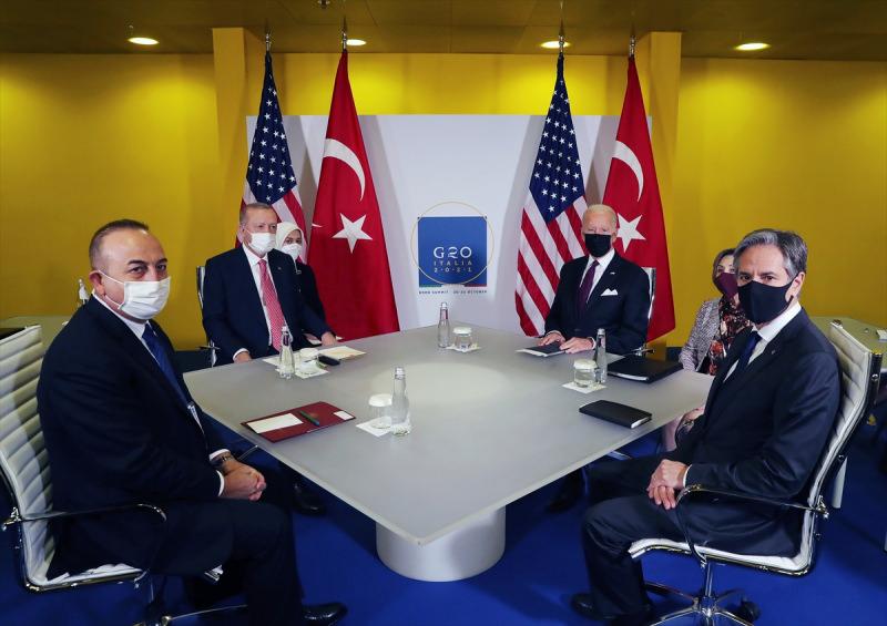 Son dakika: Erdoğan-Biden görüşmesinden bir kare
