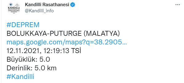 Son dakika haberi: Malatya'da deprem! - Son depremler