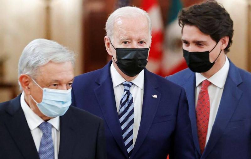 Joe Biden, Justin Trudeau ve Andres Manuel Lopez Obrador