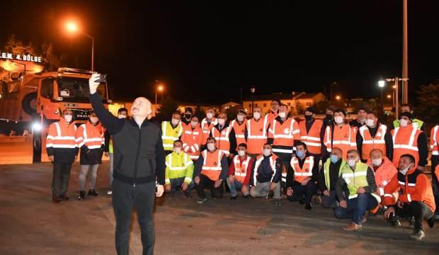 Bakan Karaismailoğlu, yeni yılı Bolu Dağı’ndaki ekiple karşıladı