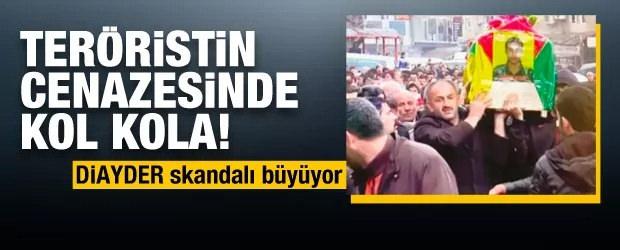 İBB'ye personel veren DİAYDER, HDP ile kol kola PKK'lı teröristin cenazesinde!