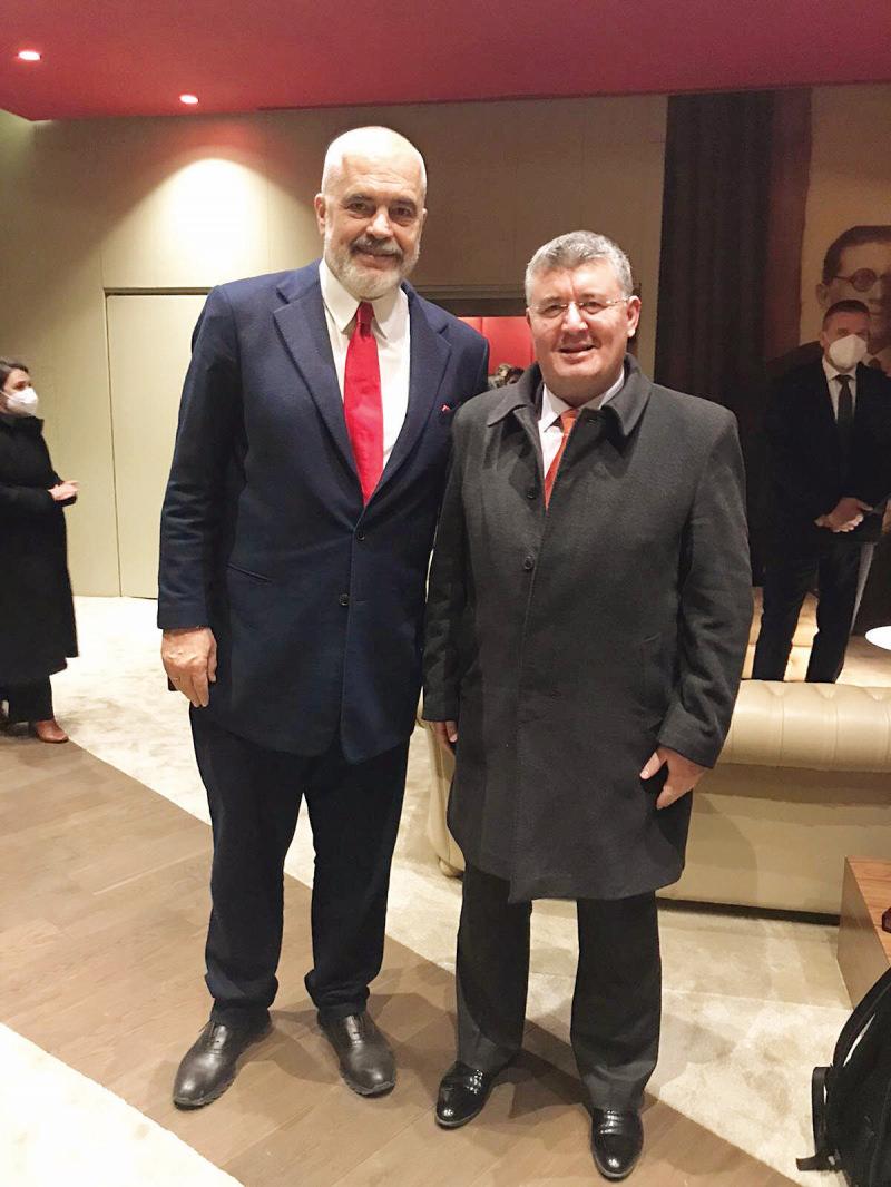 Arnavutluk Başbakanı Edi Rama ve Kanal7 Ankara Temsilcisi Mehmet Acet