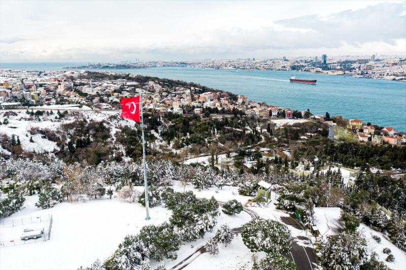 İstanbul'dan kar manzarası. (Arşiv)