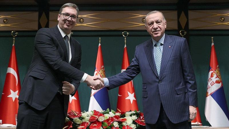 Sırbistan Cumhurbaşkanı Vucic ve Cumhurbaşkanı Erdoğan.