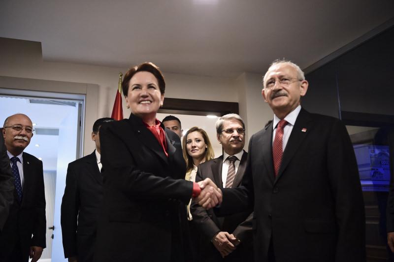 İYİ Parti-CHP genel başkanları Meral Akşener ve Kemal Kılıçdaroğlu