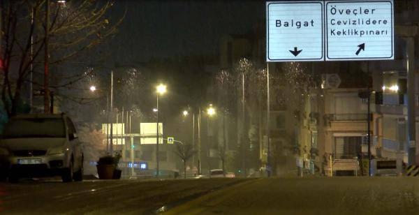 Ankara'da kar yağışı gece başladı