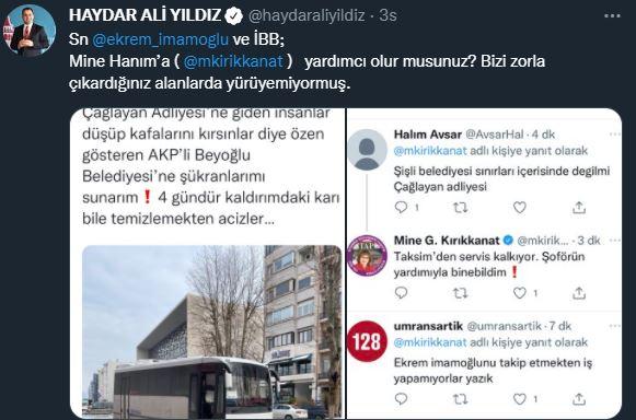 Beyoğlu Belediye Başkanı Yıldız'ın verdiği cevap
