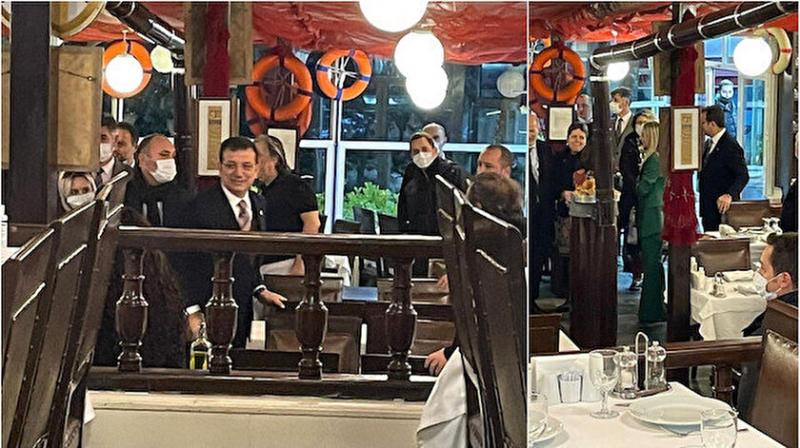 Ekrem İmamoğlu'nun balıkçı restoranında çekilen fotoğrafı.