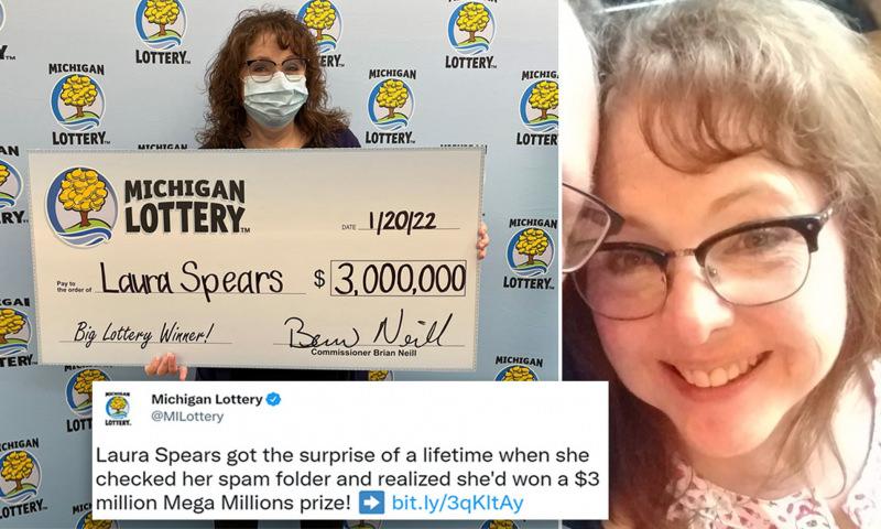 Laura Spears'ın kazandığı ikramiyeyi Michigan Piyango kuruluşu da sosyal medya hesabından duyurdu.