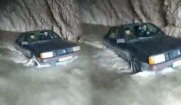 Erzincan’ın 132 yılda tamamlanan taş yolu suyla doldu!