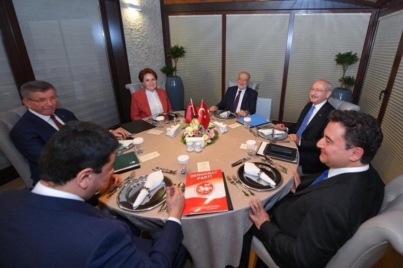 6 muhalefet partisi CHP, İYİ Parti, Saadet Partisi, Gelecek Partisi, Demokrat Parti ve DEVA Partisi genel başkanları bir araya geldi