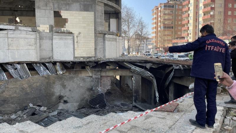 Gaziantep’te atıl durumdaki otelin zeminde göçük oluştu, çevredekiler deprem sandı