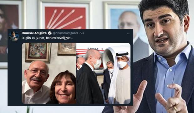 Rezil paylaşım! CHP'li Onursal Adıgüzel "14 Şubat" üzerinden Başkan Erdoğan'ı hedef aldı