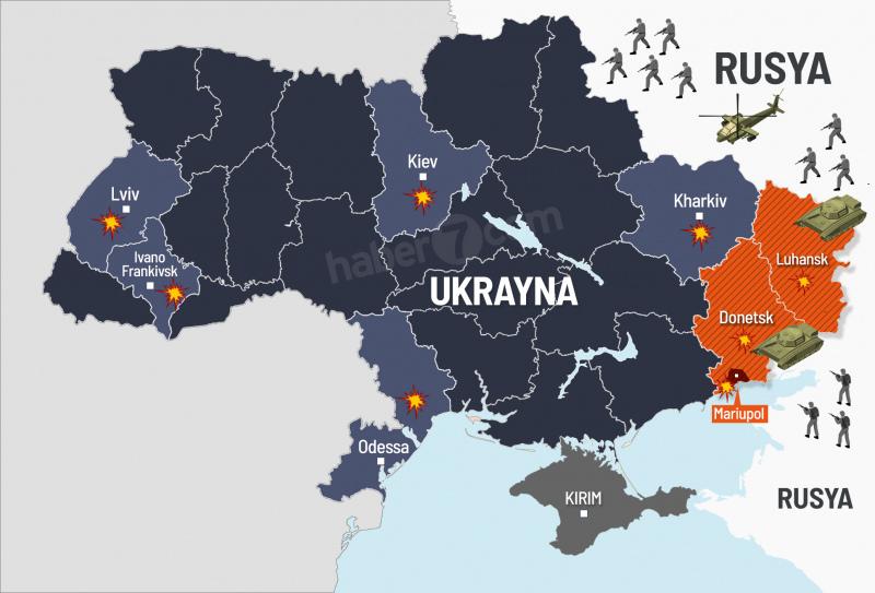 Rusya tarafından vurulan Ukrayna şehirleri