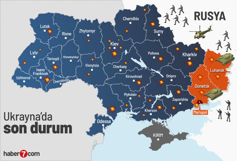 Rusya tarafından şu ana kadar vurulan Ukrayna şehirleri