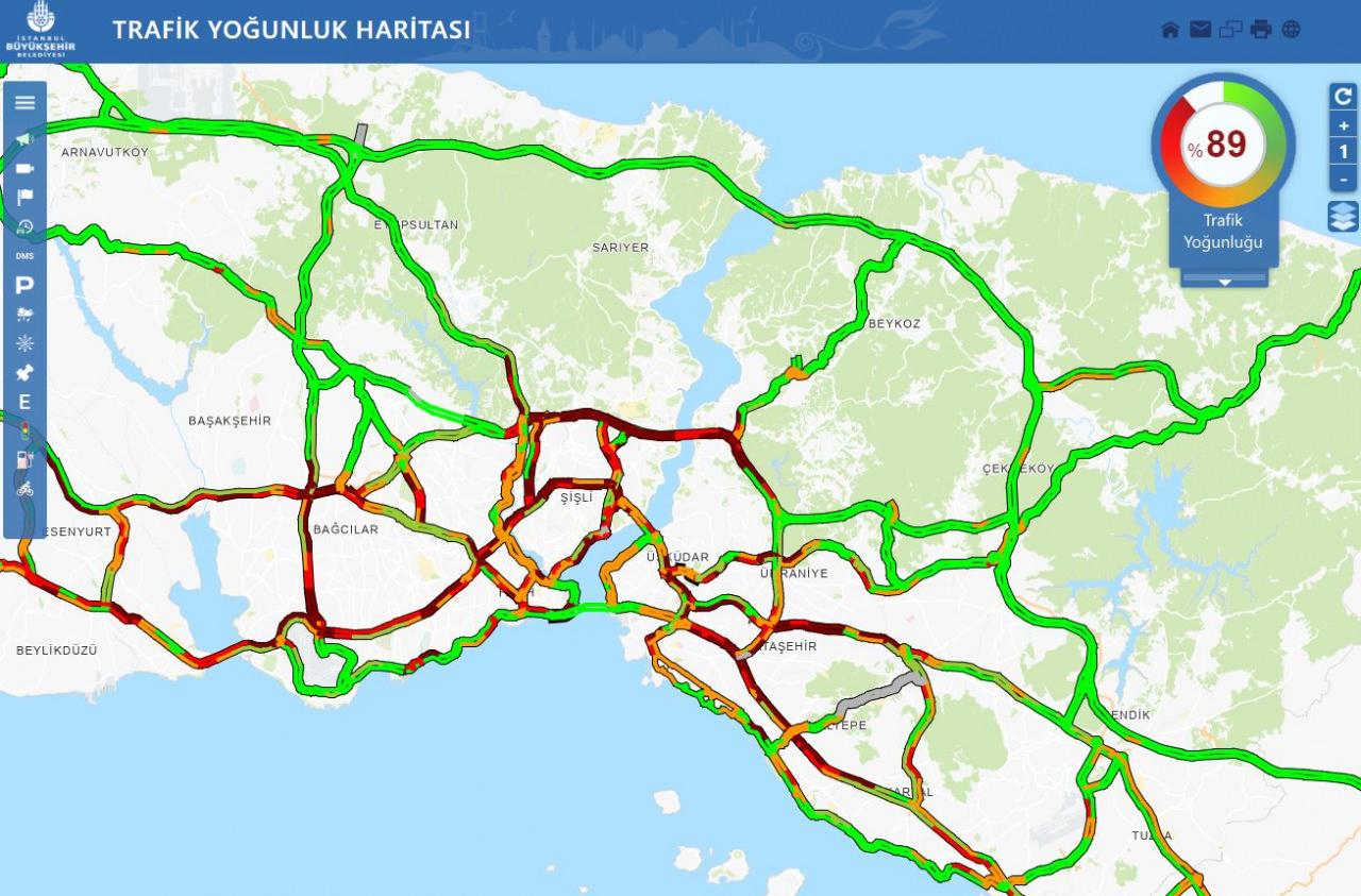 İstanbul'da trafik yoğunluğu yüzde 89'a ulaştı