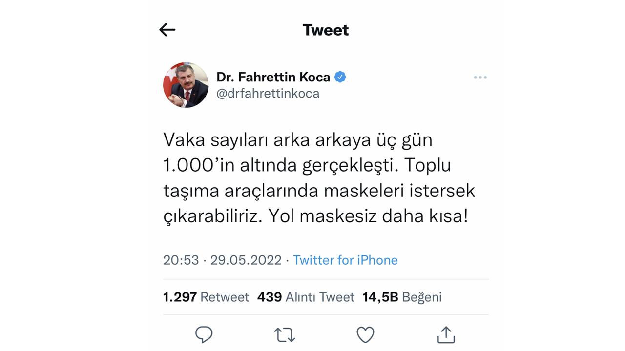 Fahrettin Koca'nın maske zorunluluğu ile ilgili açıklaması