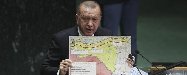 Cumhurbaşkanı Erdoğan'ın 2019 yılında BM'de önerdiği güvenli bölge.