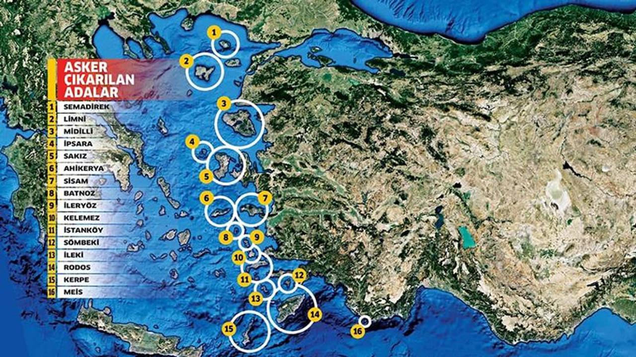 Yunanistan tarafından silahlandırılan bazı adalar
