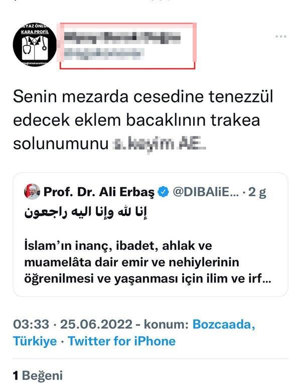 Cerrah adayı, Diyanet İşleri Başkanı Ali Erbaş'ı küfür ve hakaretlerle hedef aldı!