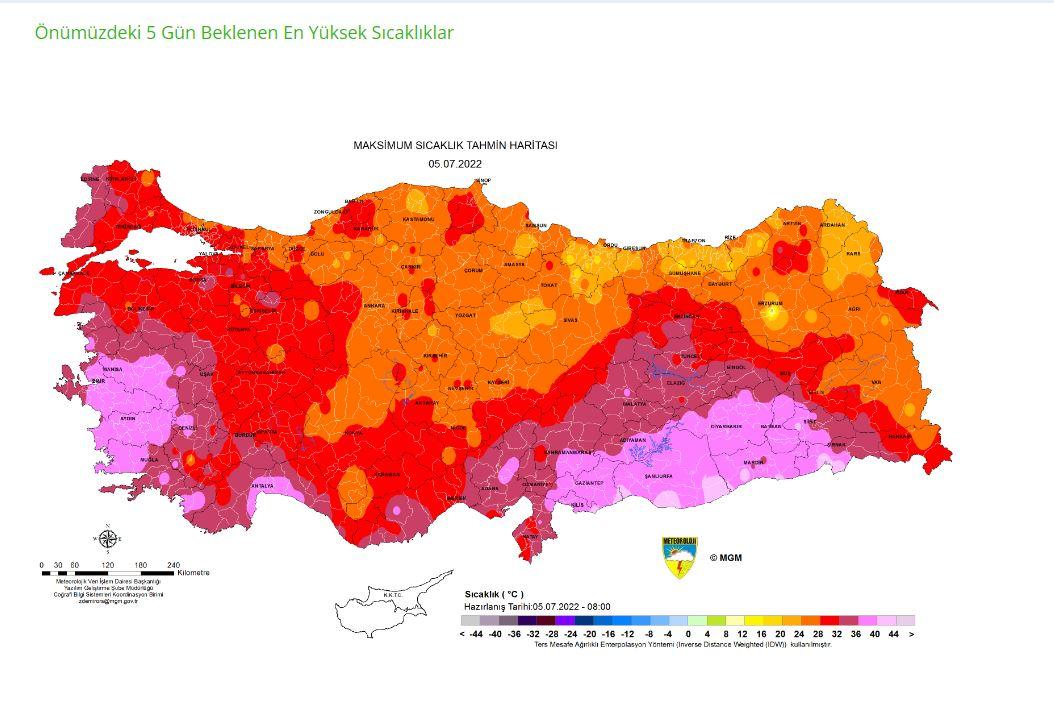 Maksimum Sıcaklık Haritası