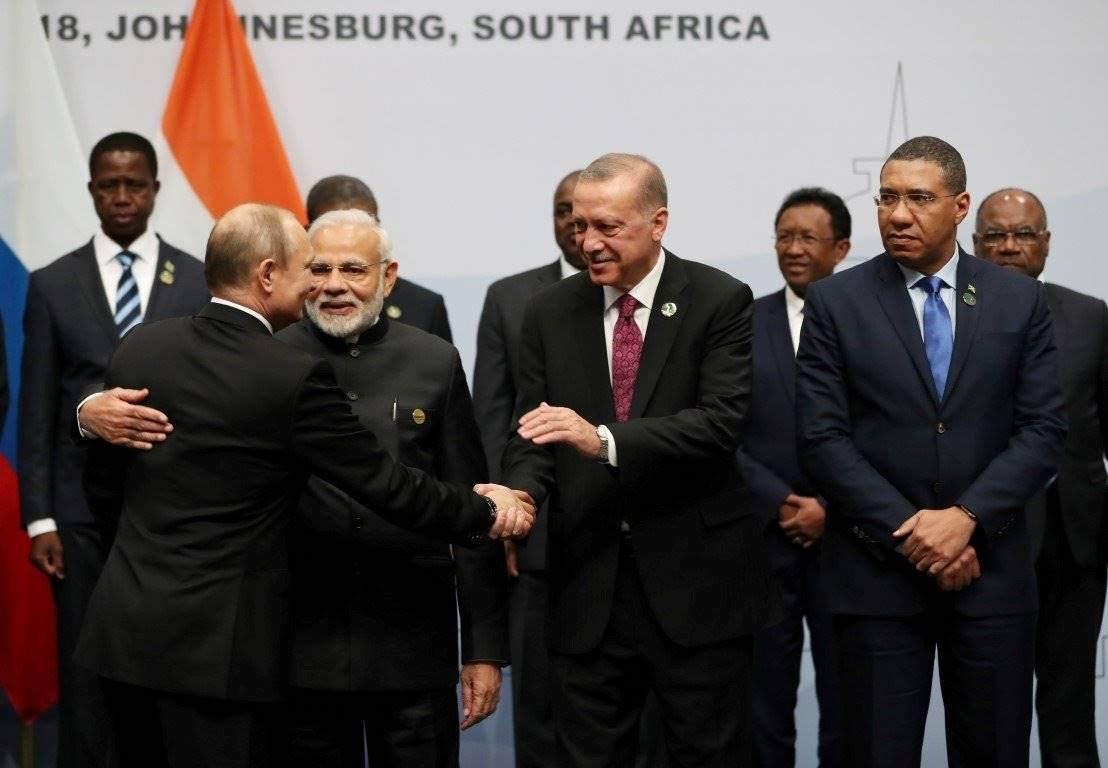 2018'de Erdoğan'ın da katıldığı BRICS Zirvesi'nden bir kare