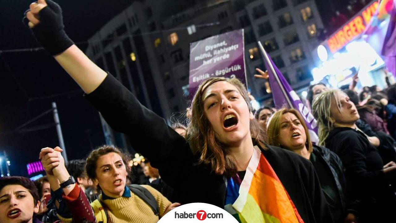 LGBT destekçilerinin İstanbul Sözleşmesi yürüyüşü