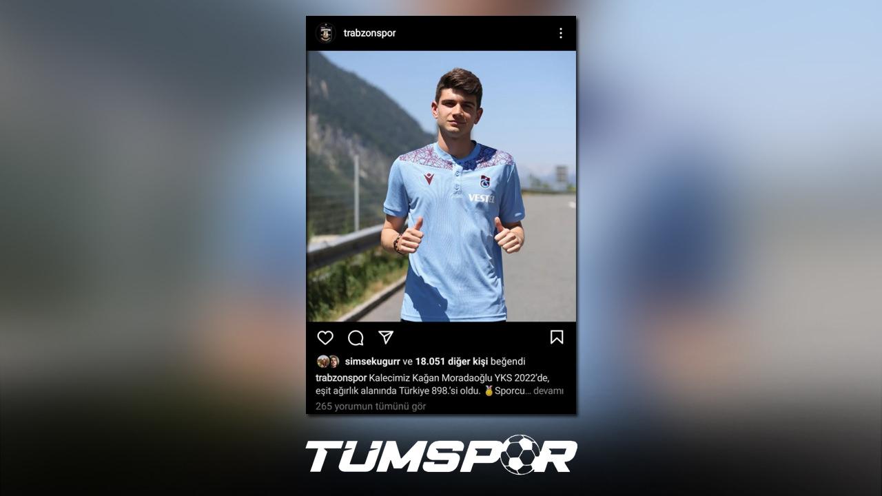 Trabzonspor, Kağan Moradaoğlu'nun başarısını sosyal medyadan kutladı