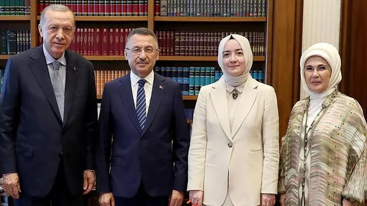 Recep Tayyip Erdoğan, Fuat Oktay, Hümeyra Şahin ve Emine Erdoğan