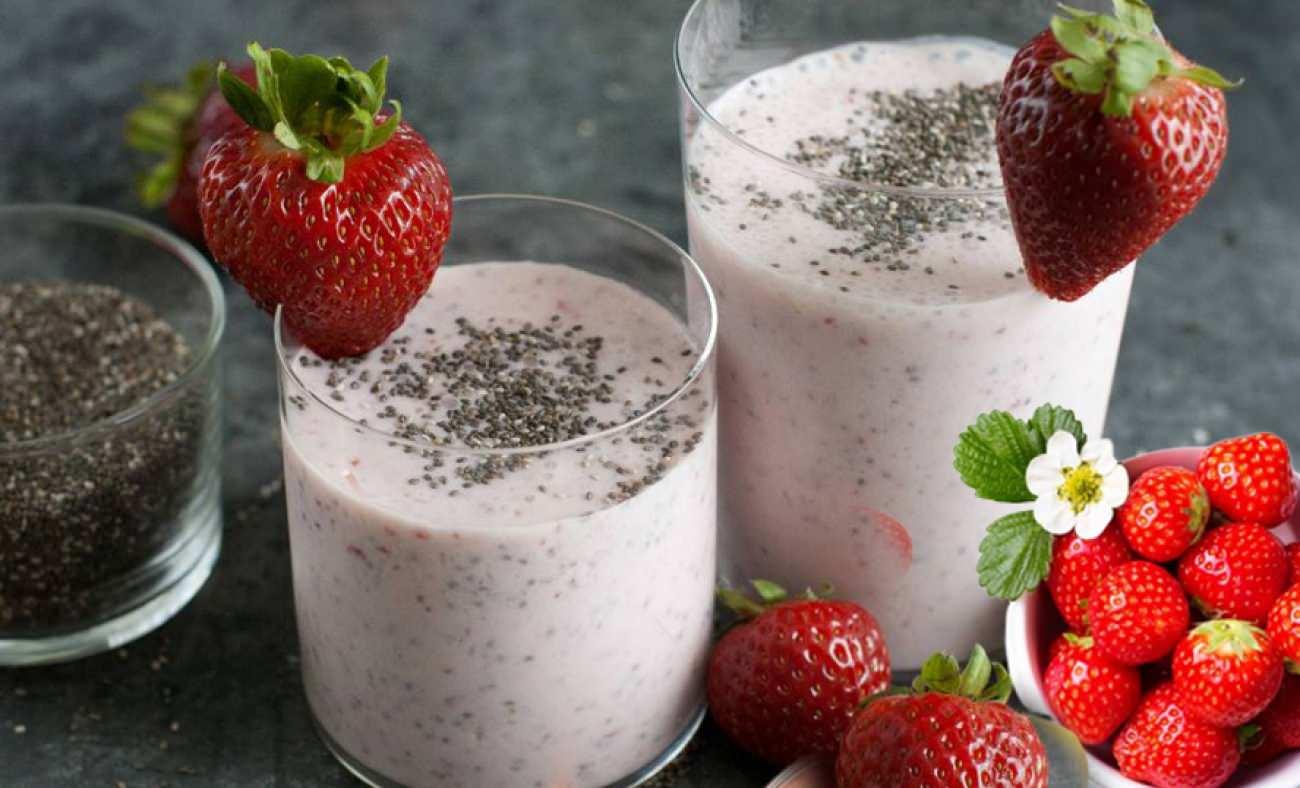 Çilekli ve Chia tohumlu detoks smoothie tarifi! Çilekli zayıflatan çiya smoothie nasıl yapılır?