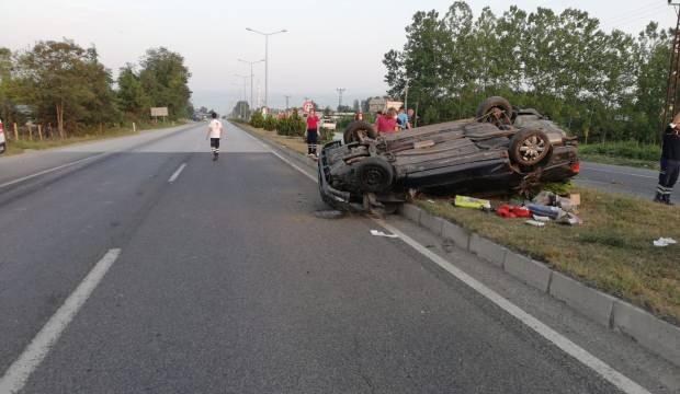 Samsun’da kaza! Kontrolden çıkan otomobil takla attı: 4 yaralı