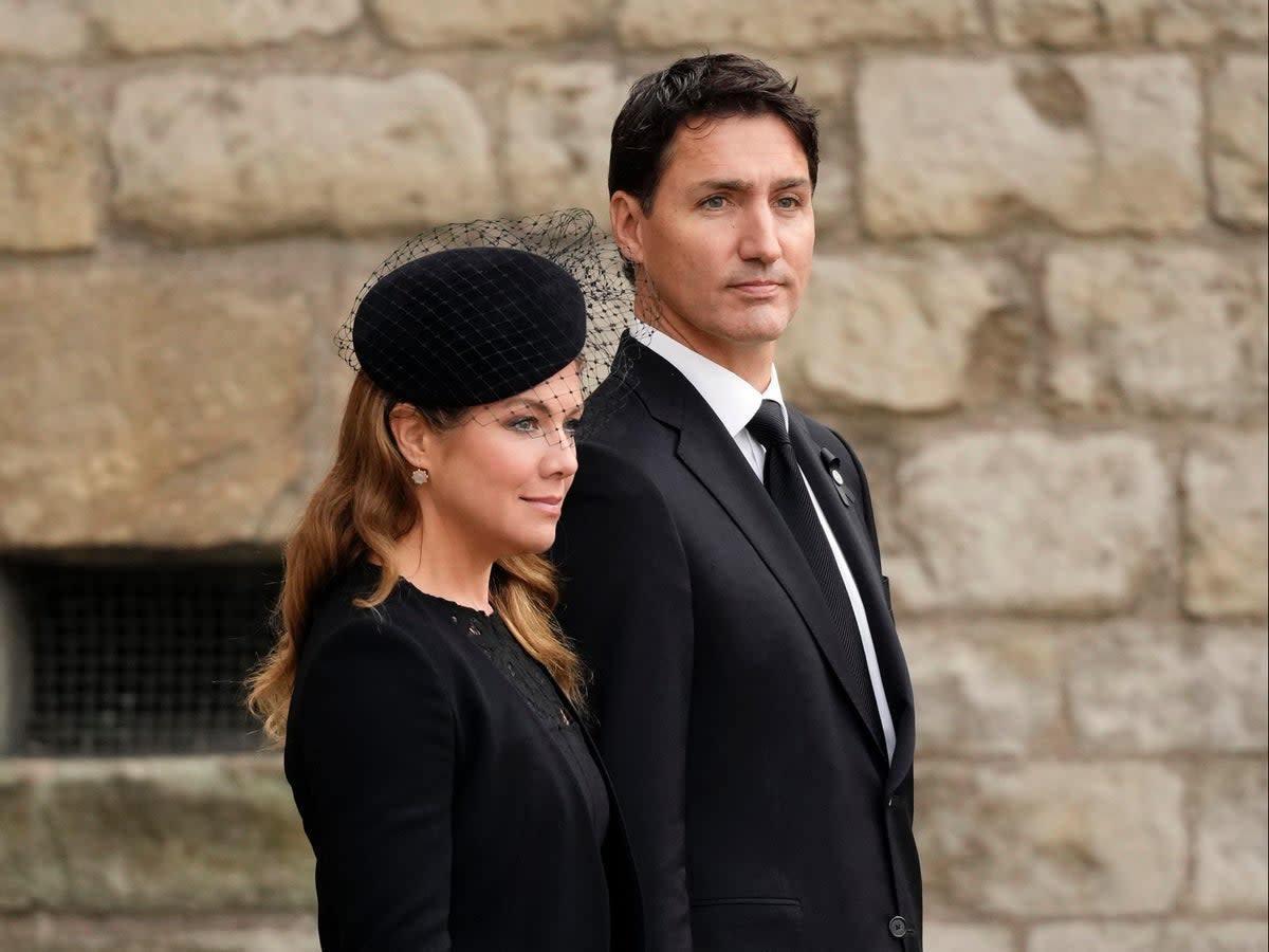 Justin Trudeau ve eşi Sophie Gregoire Trudeau, Kraliçe 2. Elizabeth'in cenaze törenine katıldı.