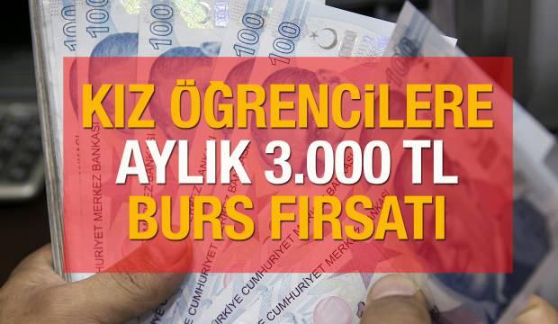 Başarılı kız öğrencilere aylık geri ödemesiz 3.000 TL burs verilecek! Başvuru işlemleri başladı!