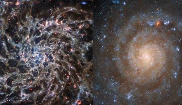 James Webb teleskobu sarmal galaksinin "kemiklerini" gözler önüne serdi