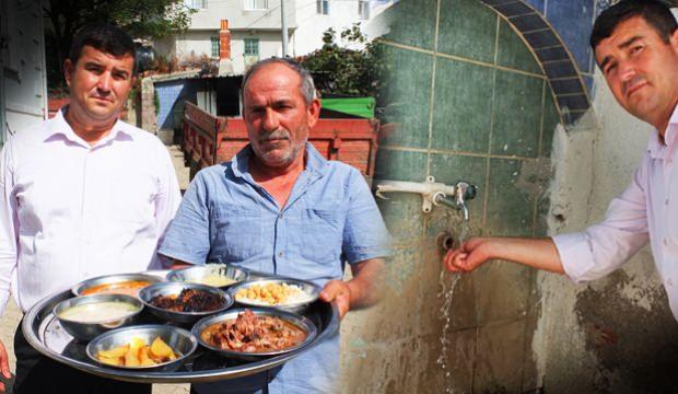 Köylülerin su sevincine büyük ilgi! 305 kişilik köydeki hayr yemeğine bin kişi katıldı