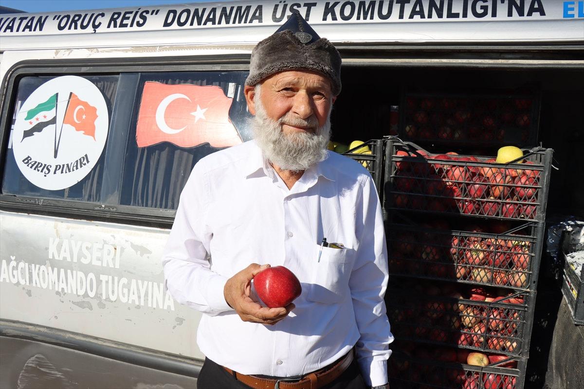 Kilis'e Denizli'den 70 kasa elma getiren Muhammet dede