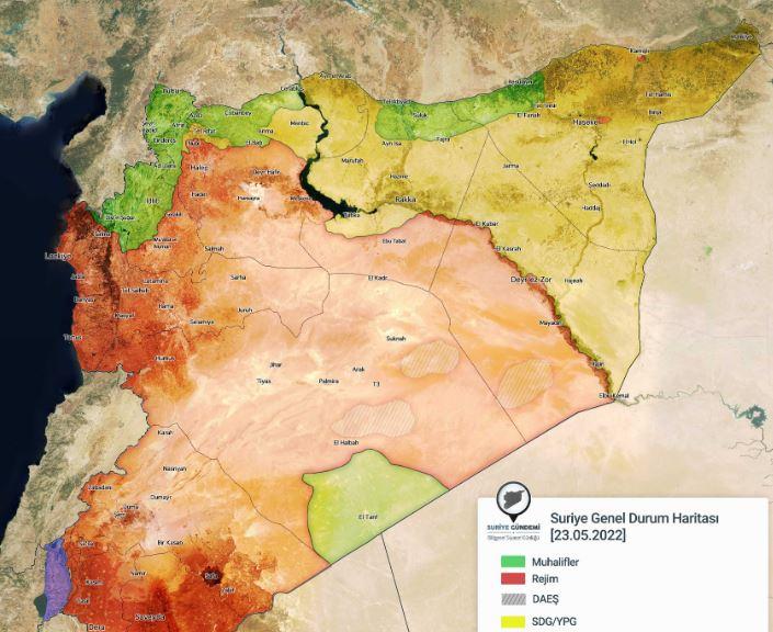 Suriye'deki güncel harita
